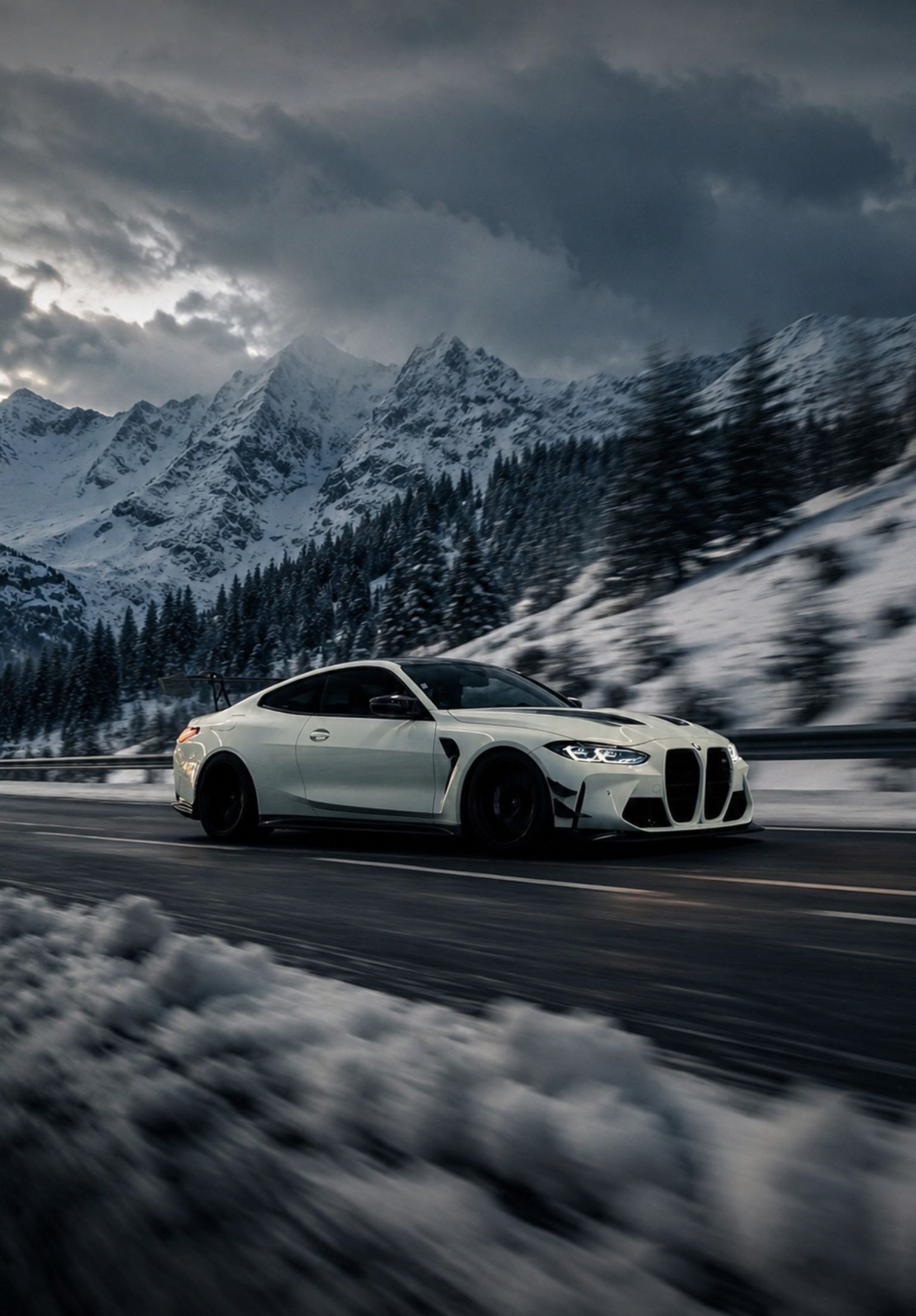 BMW m5 in snow