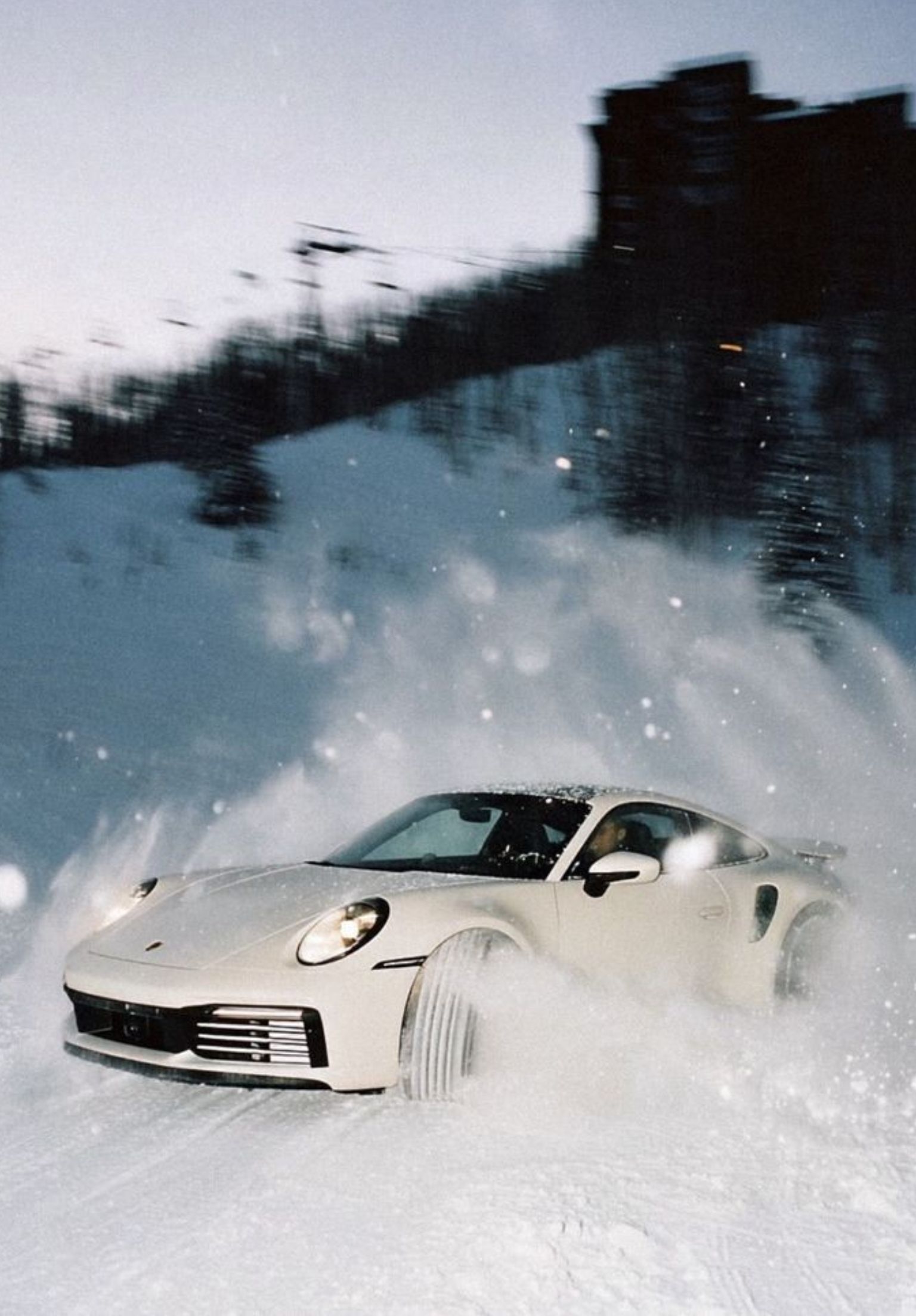 Porsche in snow